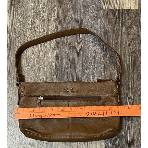 Stone Mountain Leather Shoulder Bag Purse Small Brown - Picture 9 of 10